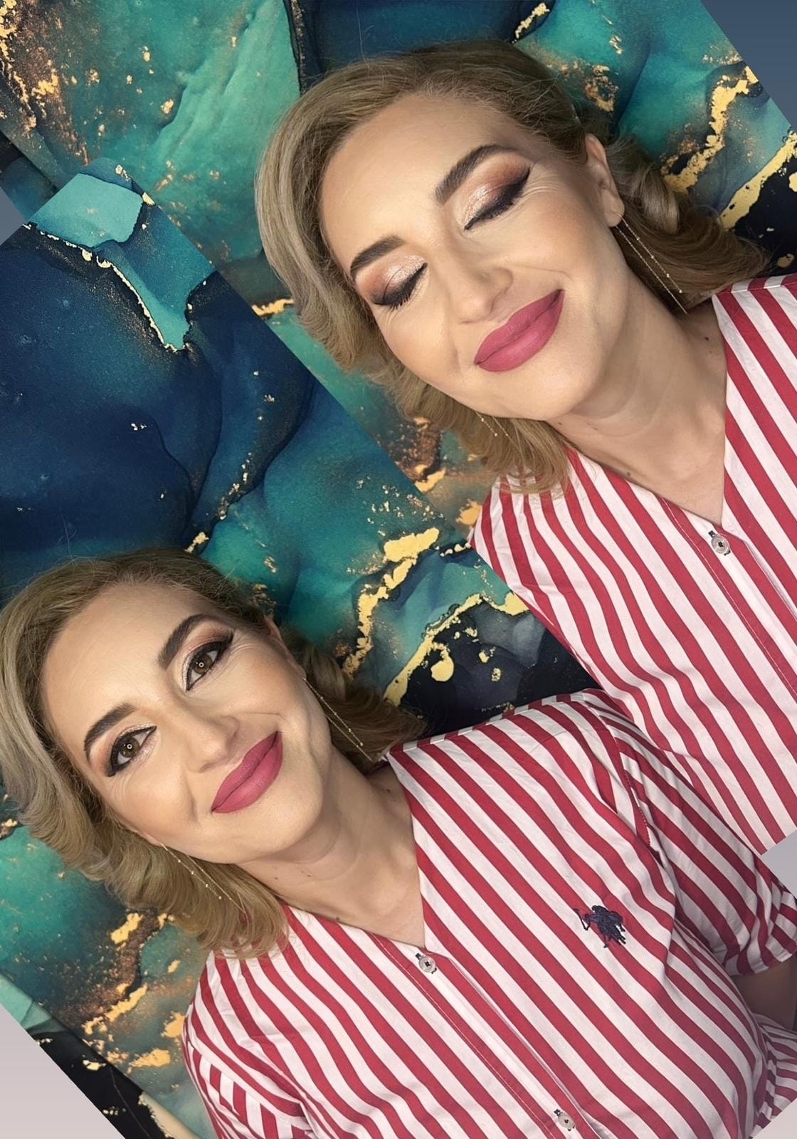 Look retro cu buze mate